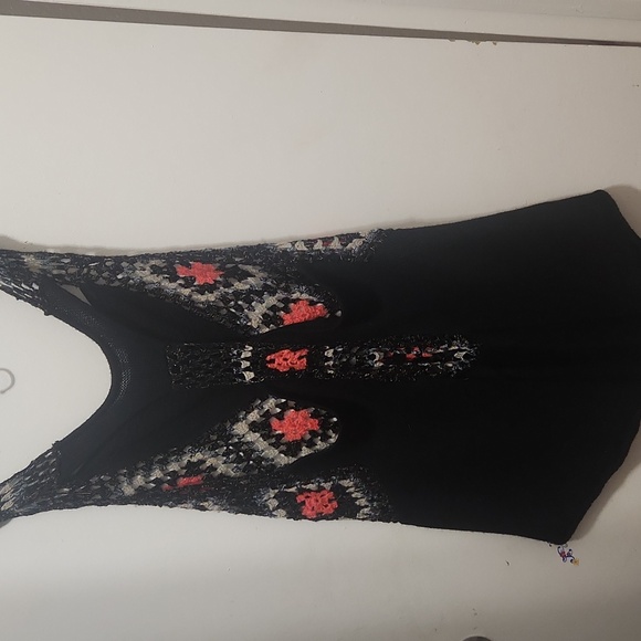 Free People Grandmas Love Crochet Sequins Trapeze Tank Top Size Med - Picture 5 of 6